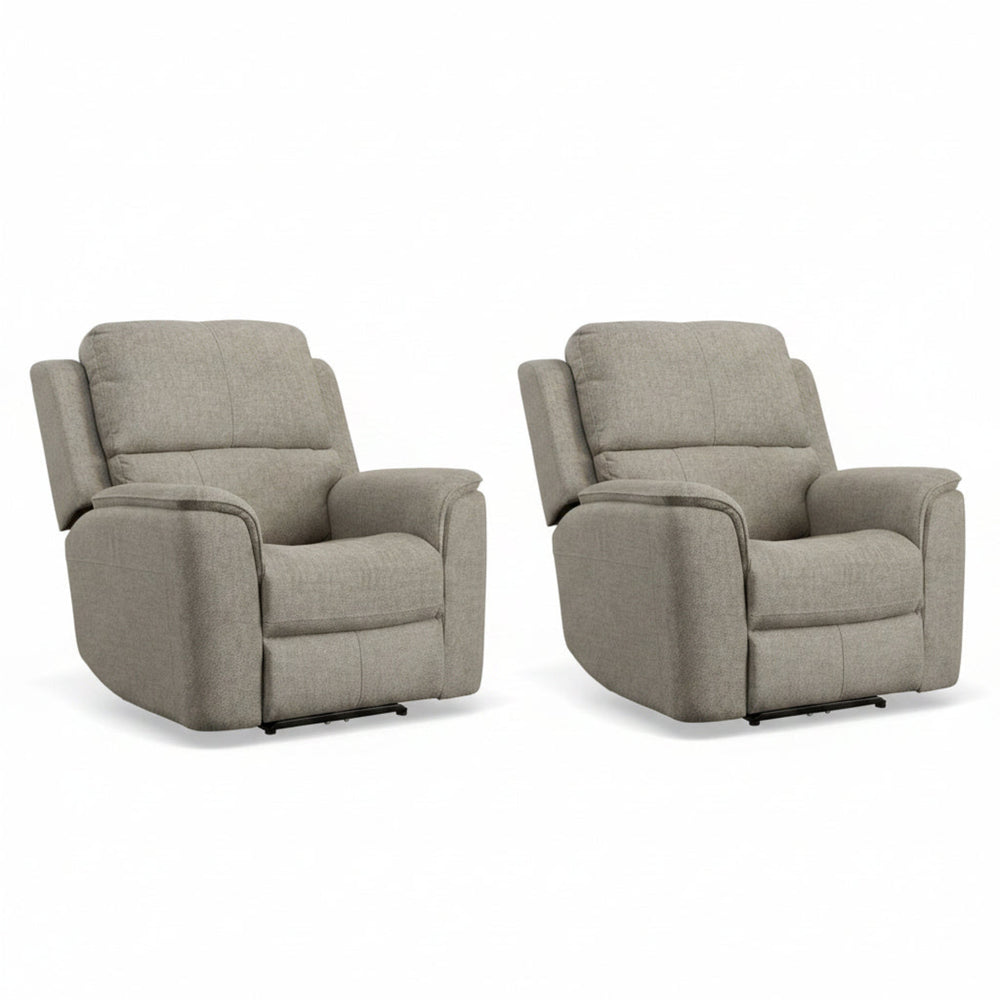 Henry Fabric Power Recliner with Power Headrest & Lumbar in Fog