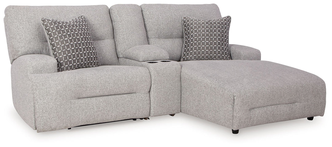 Acklen Place - 3-Piece Power Reclining Sectional Sofa With Raf Chaise - Pewter by Ashley Furniture product image