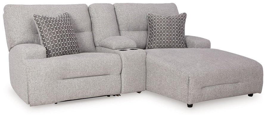 Acklen Place - 3-Piece Power Reclining Sectional Sofa With Raf Chaise - Pewter by Ashley Furniture product image