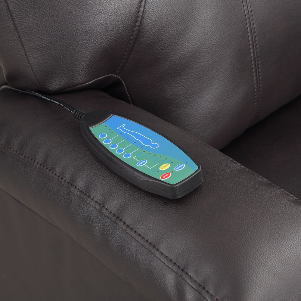 Evander - Recliner With Power Lift & Massage - Brown Leather Aire