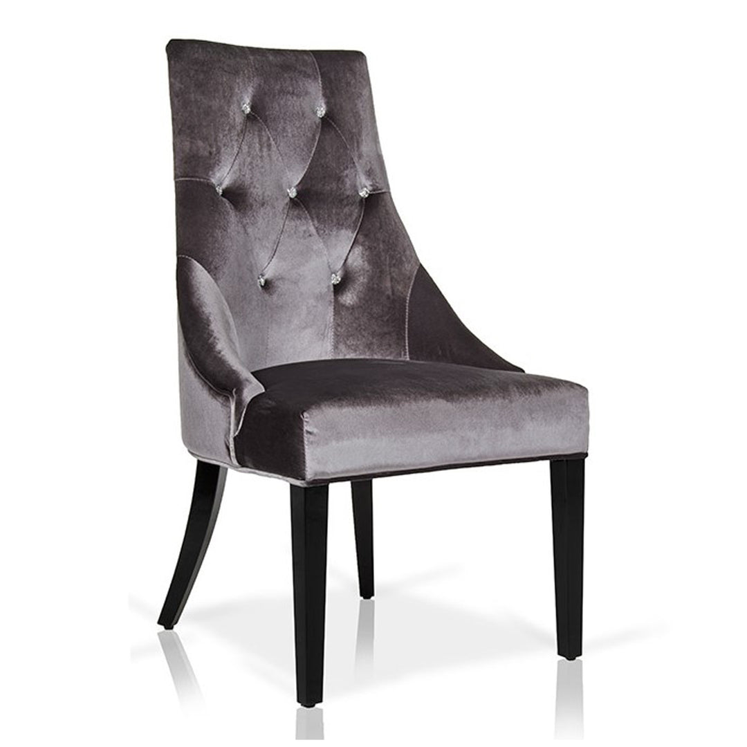 Charlotte - Black Velour Dining Chair (Set of 2)
