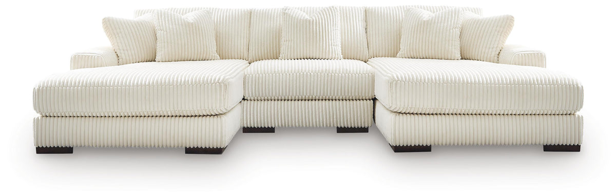 Lindyn 3-Piece Sectional with Double Chaise - Ivory (1)