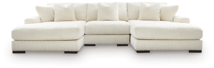 Lindyn 3-Piece Sectional with Double Chaise - Ivory (1)