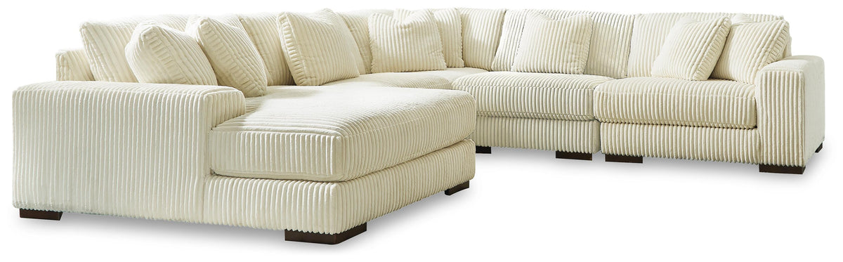 Lindyn 5-Piece Sectional with Chaise - Ivory (1)