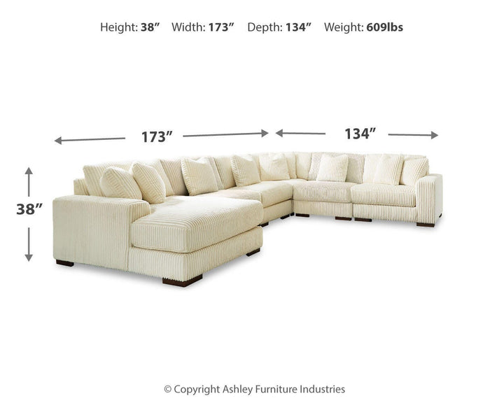 Lindyn 6-Piece Sectional with Chaise - Ivory (3)