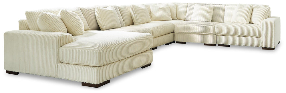 Lindyn 6-Piece Sectional with Chaise - Ivory (1)