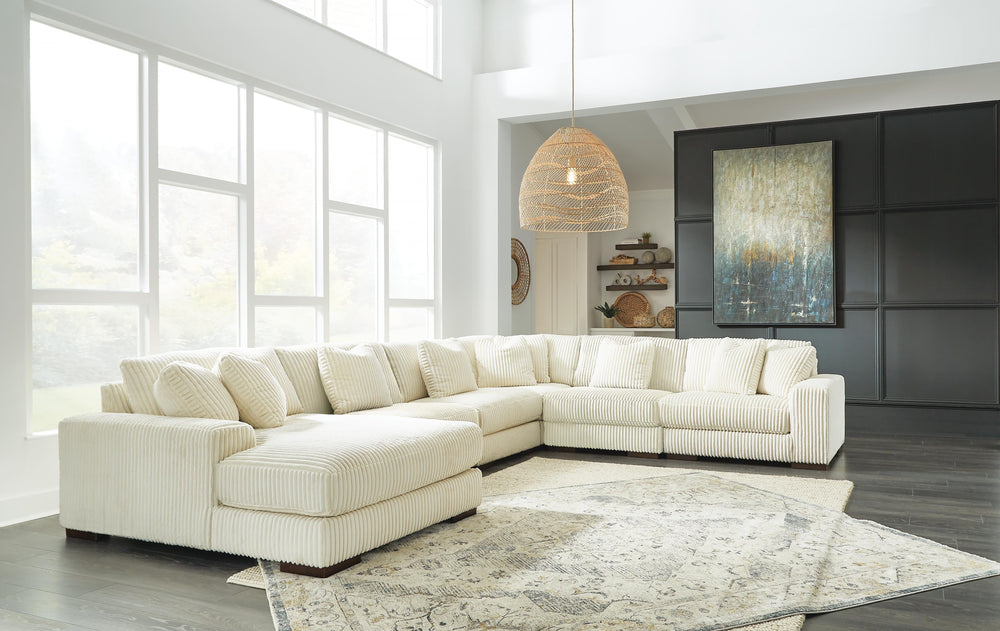 Lindyn 6-Piece Sectional with Chaise - Ivory (2)