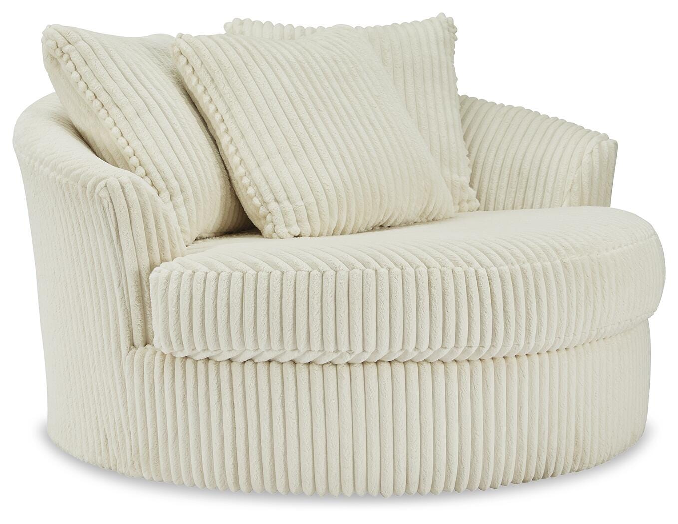 Lindyn Oversized Swivel Accent Chair - Beige (1)