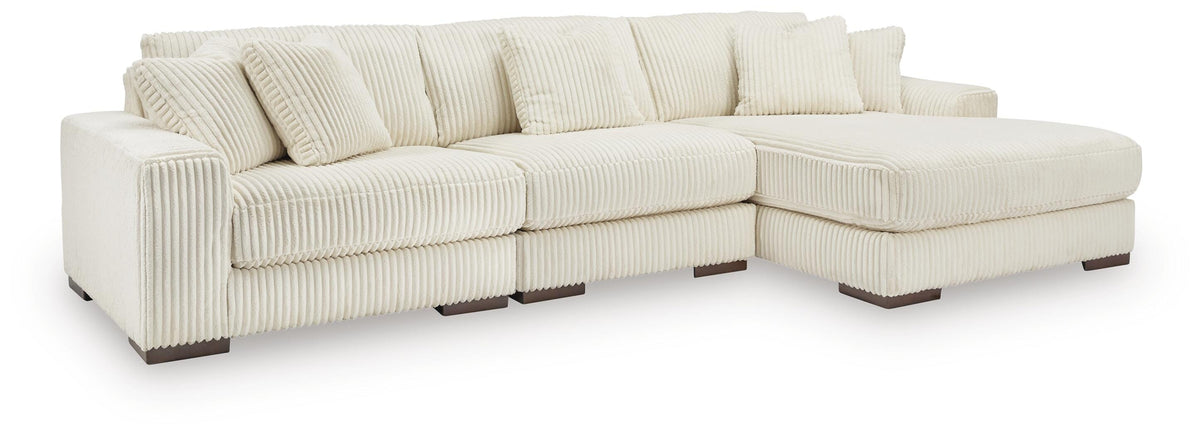 Lindyn 3-Piece Sectional with Chaise - Ivory (1)