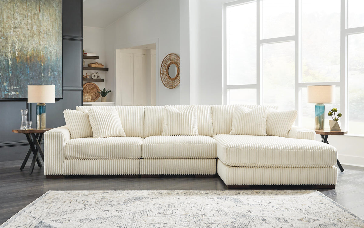 Lindyn 3-Piece Sectional with Chaise - Ivory (2)