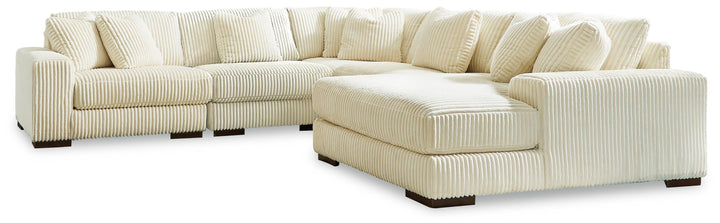 Lindyn 5-Piece Sectional with Chaise - Ivory (1)