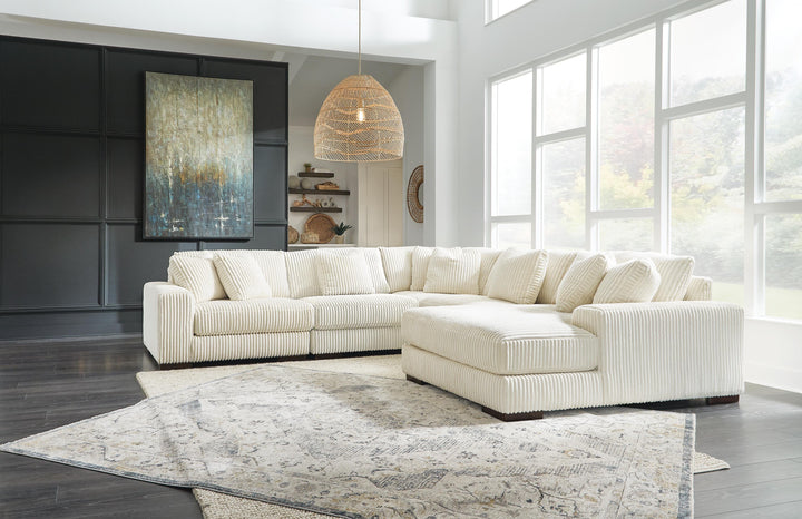 Lindyn 5-Piece Sectional with Chaise - Ivory (2)