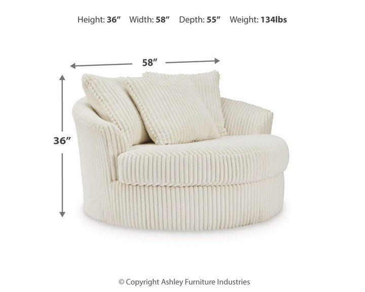 Lindyn Oversized Swivel Accent Chair - Beige (6)
