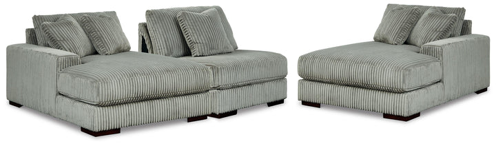 Lindyn 3-Piece Sectional with Double Chaise - Fog (1)