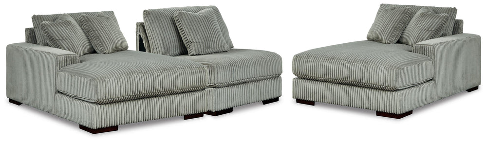 Lindyn 3-Piece Sectional with Double Chaise - Fog (1)