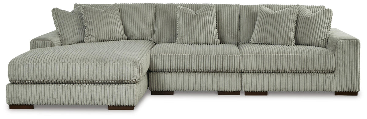 Lindyn 3-Piece Sectional and Oversized Swivel Accent Chair - Fog (2)