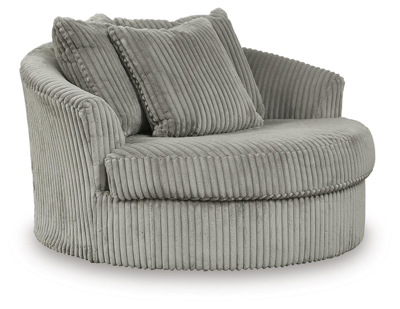 Lindyn Oversized Swivel Accent Chair - Pearl Silver (1)
