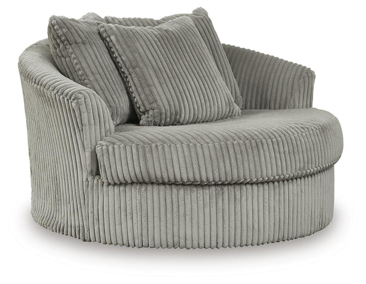 Lindyn Oversized Swivel Accent Chair - Pearl Silver (1)
