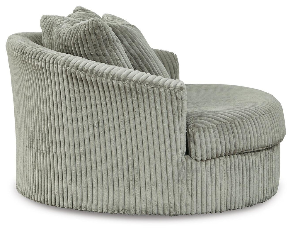 Lindyn Oversized Swivel Accent Chair - Pearl Silver (4)