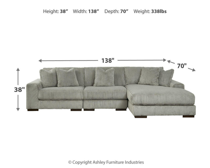 Lindyn 3-Piece Sectional and Chair - Fog (22)
