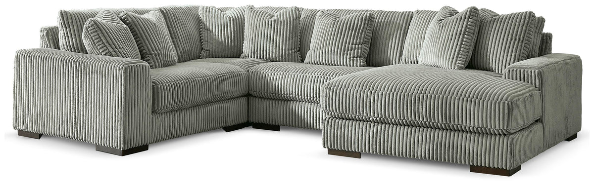 Lindyn 4-Piece Sectional with Chaise - Fog (1)