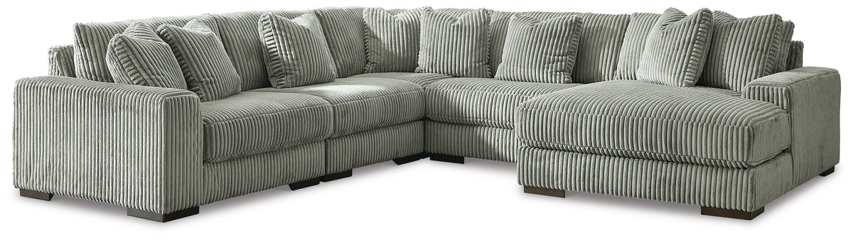 Lindyn 5-Piece Sectional with Chaise - Fog (1)