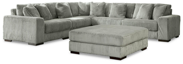 Lindyn 5-Piece Sectional and Ottoman - Fog (2)