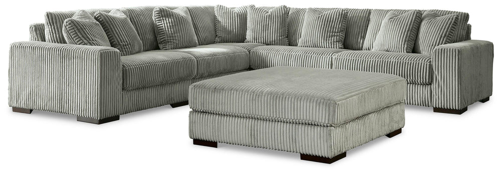 Lindyn 5-Piece Sectional and Ottoman - Fog (2)