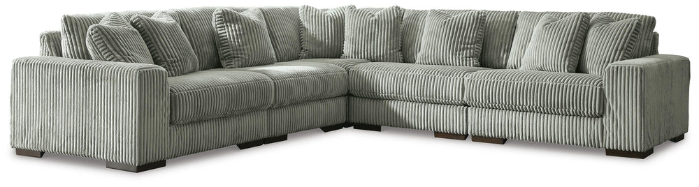 Lindyn 5-Piece Sectional and Ottoman - Fog (3)