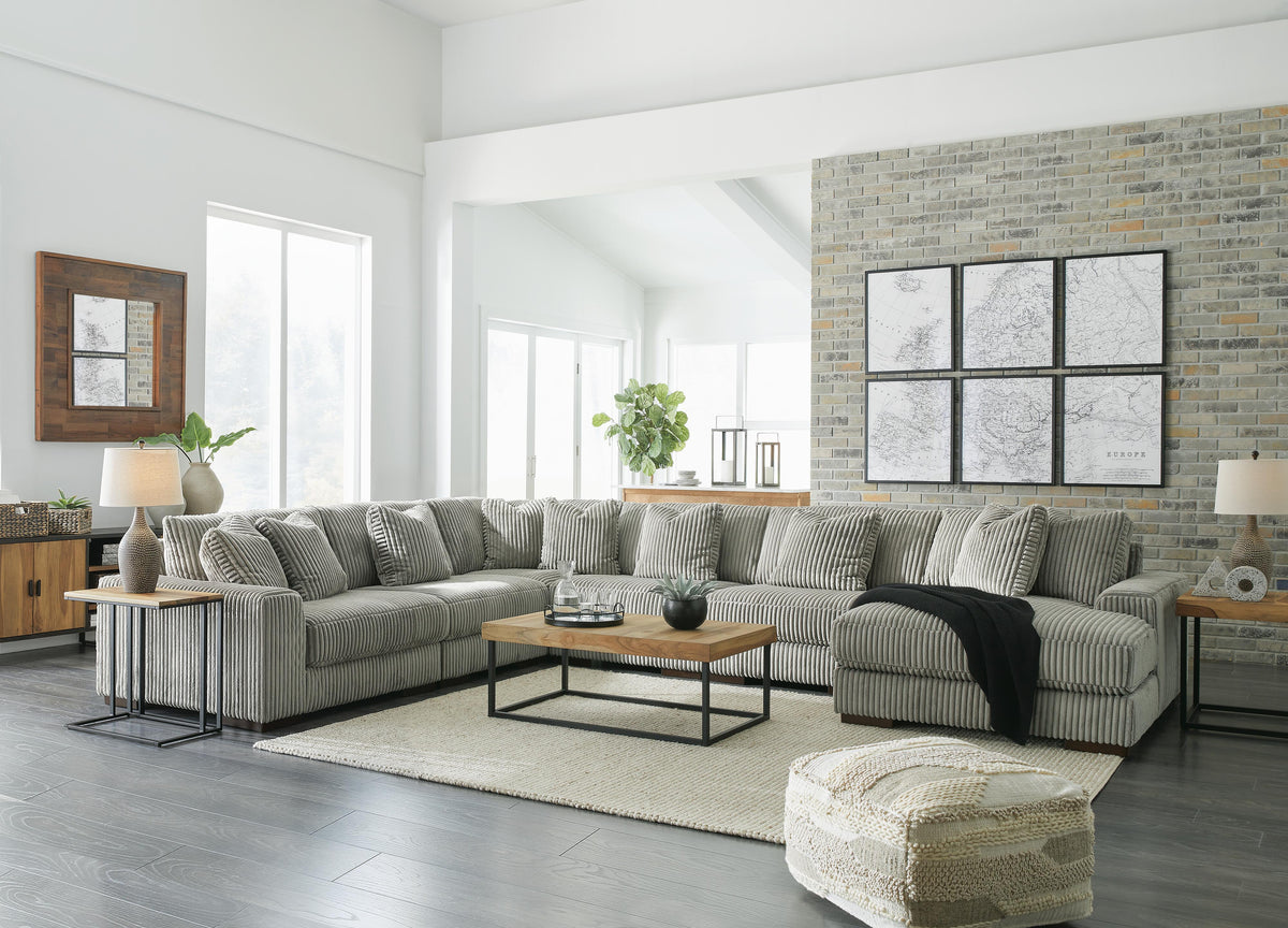 Lindyn 6-Piece Sectional with Chaise - Fog (2)