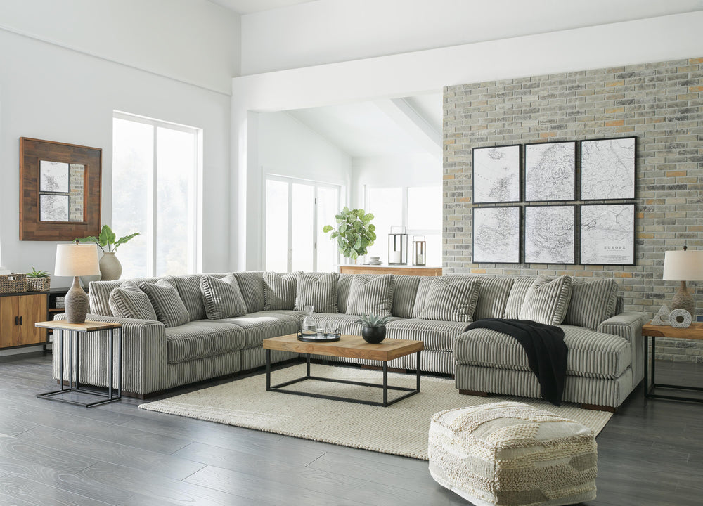 Lindyn 6-Piece Sectional with Chaise - Fog (2)