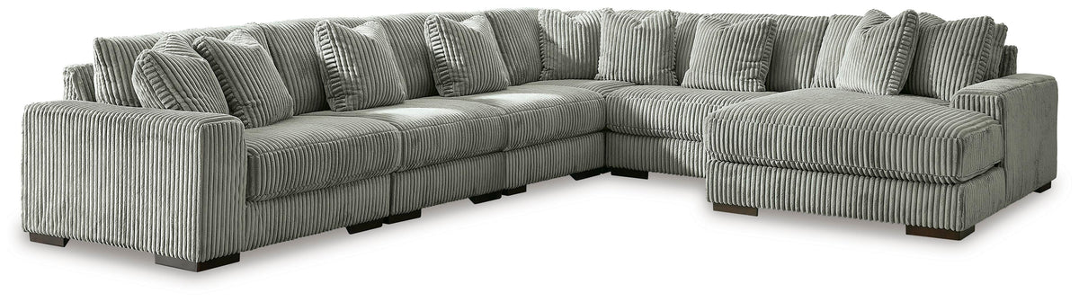 Lindyn 6-Piece Sectional with Chaise - Fog (1)