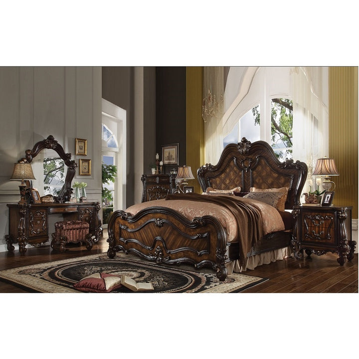 Versailles Vanity Desk in Cherry Oak - lifestyle