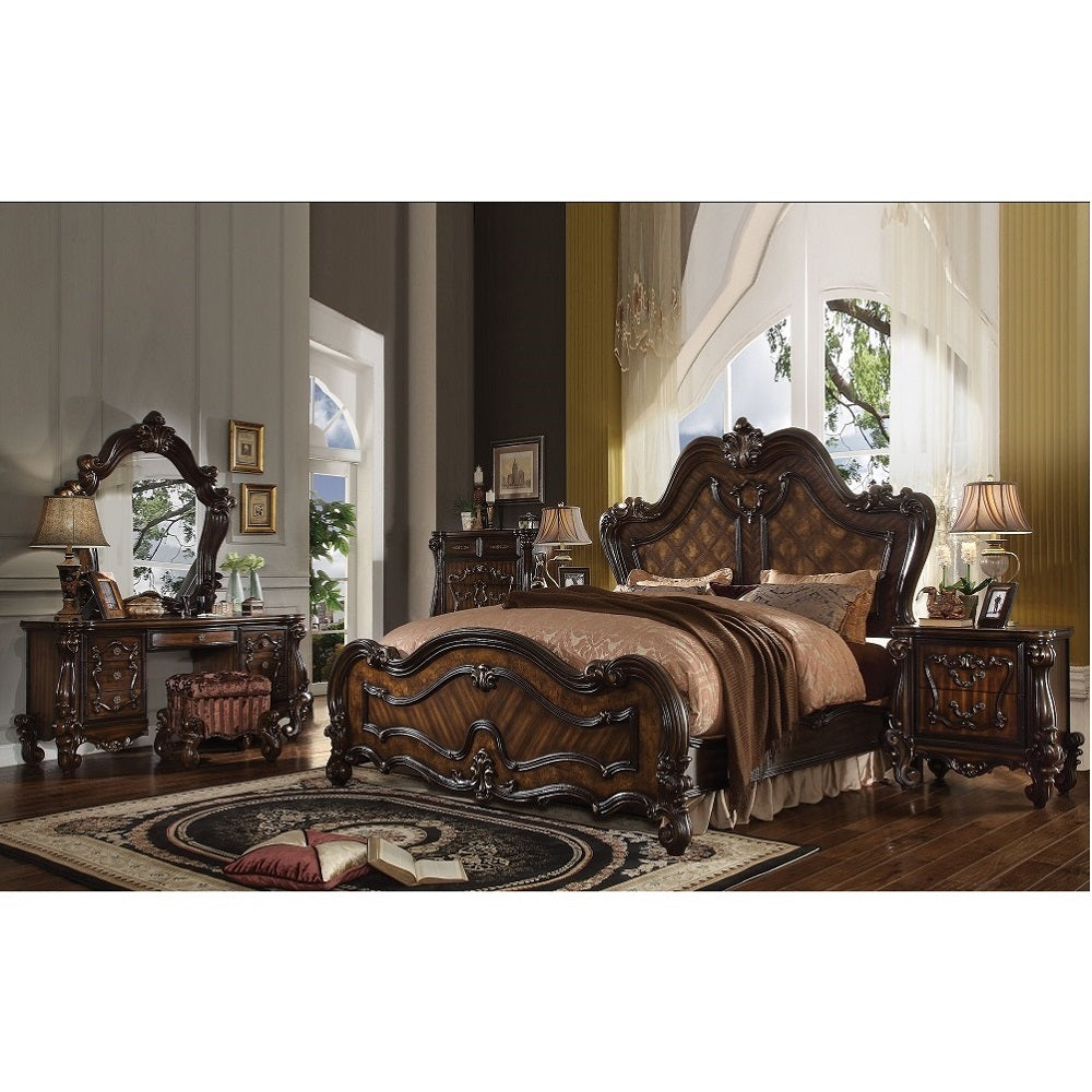 Versailles Vanity Desk in Cherry Oak - lifestyle