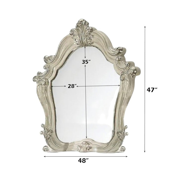 Versailles Mirror in Bone White - dimensions