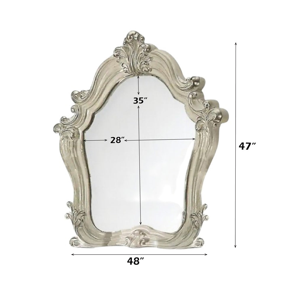 Versailles Mirror in Bone White - dimensions
