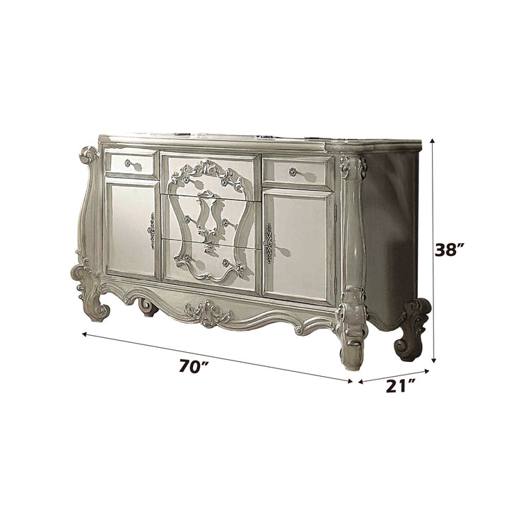 Versailles Dresser in Bone White - dimensions