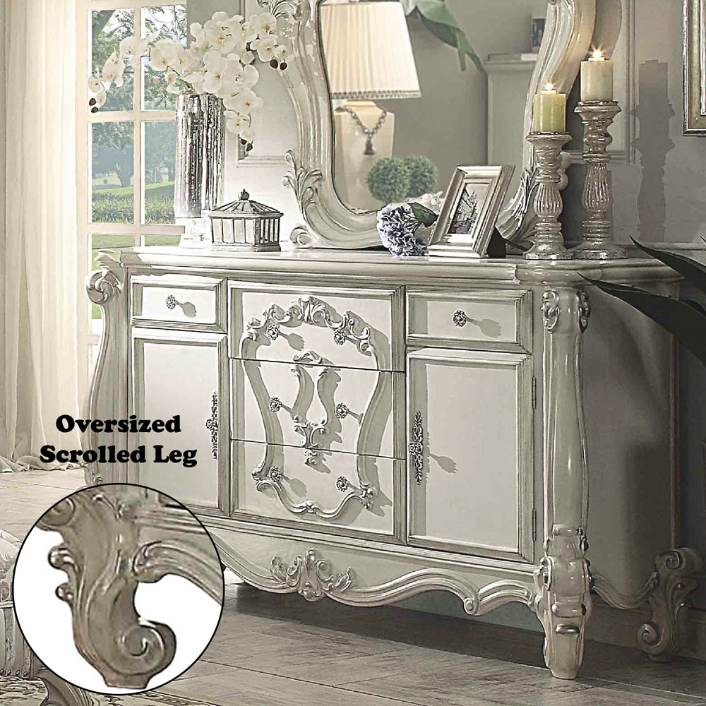 Versailles Dresser in Bone White - features