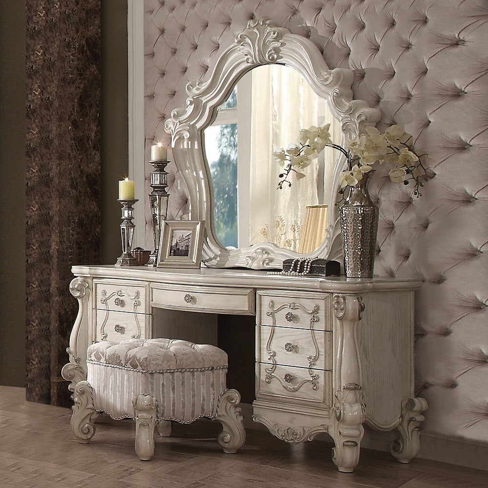 Versailles Vanity Desk in Bone White