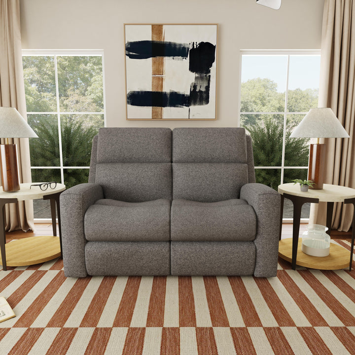 Score Power Reclining Loveseat With Power Headrests &amp; Lumbar Dark Gray