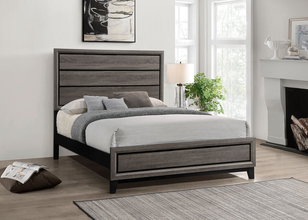 Watson - Wood Queen Panel Bed - Gray Oak