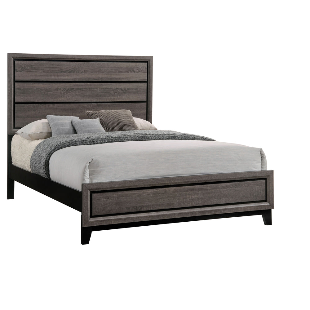 Watson - Wood Queen Panel Bed - Gray Oak