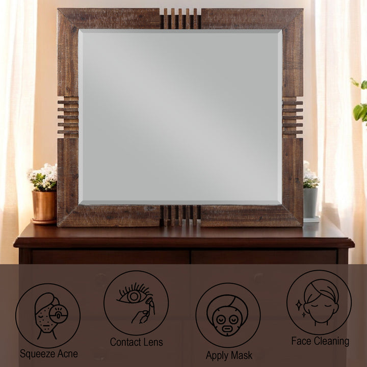 Andria Mirror in Reclaimed Oak - features