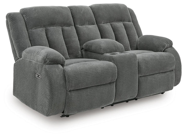 Observation Power Reclining Loveseat with Console - Dark Gray (1)