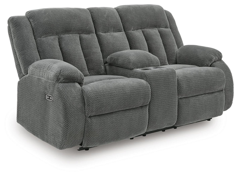 Observation Power Reclining Loveseat with Console - Dark Gray (1)