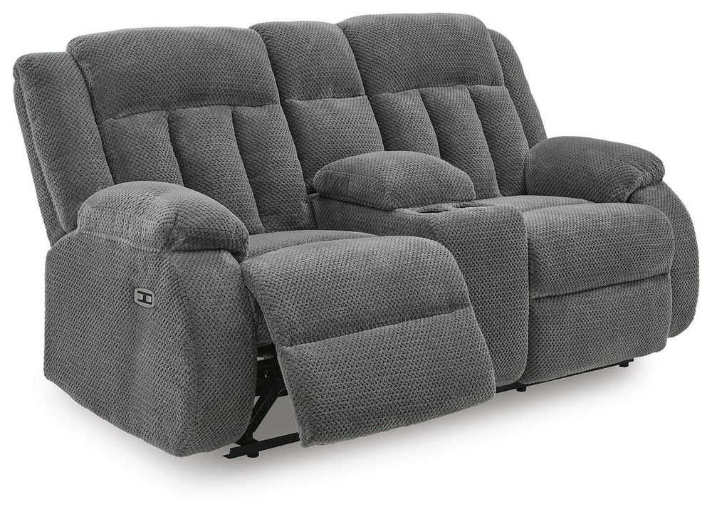 Observation Power Reclining Loveseat with Console - Dark Gray (3)