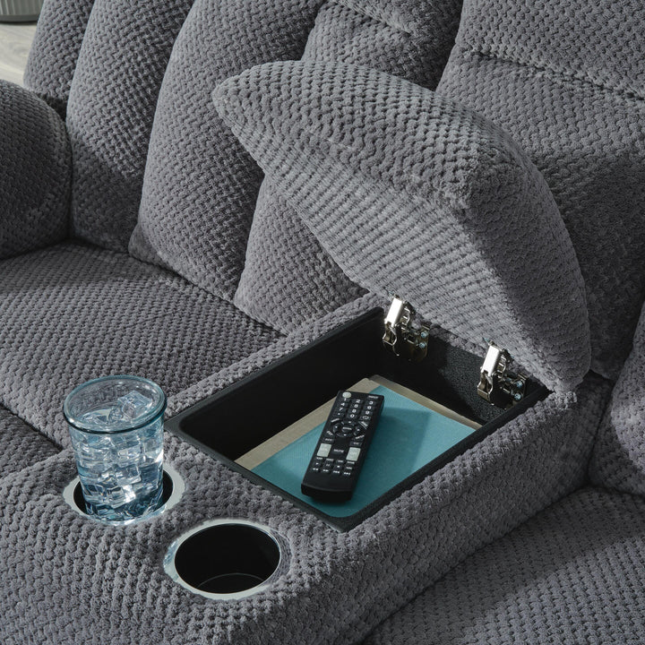 Observation Power Reclining Loveseat with Console - Dark Gray (6)
