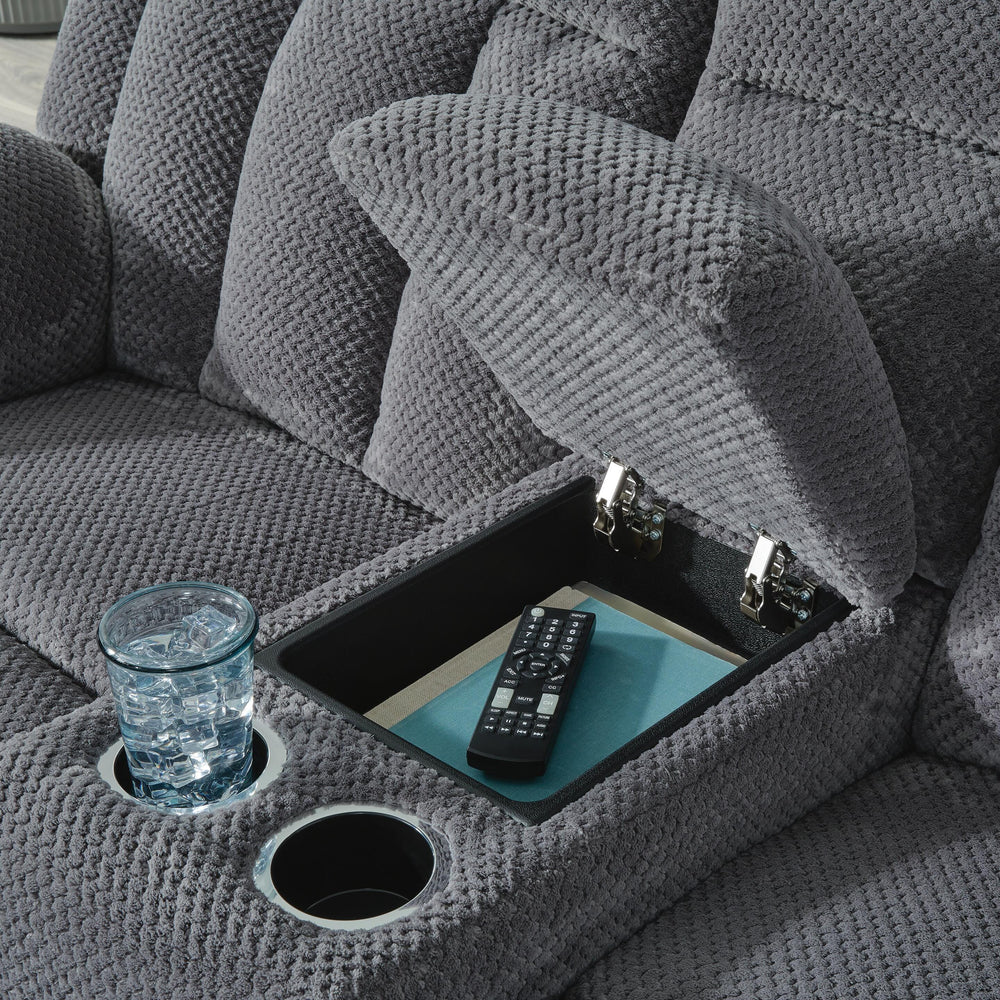 Observation Power Reclining Loveseat with Console - Dark Gray (6)