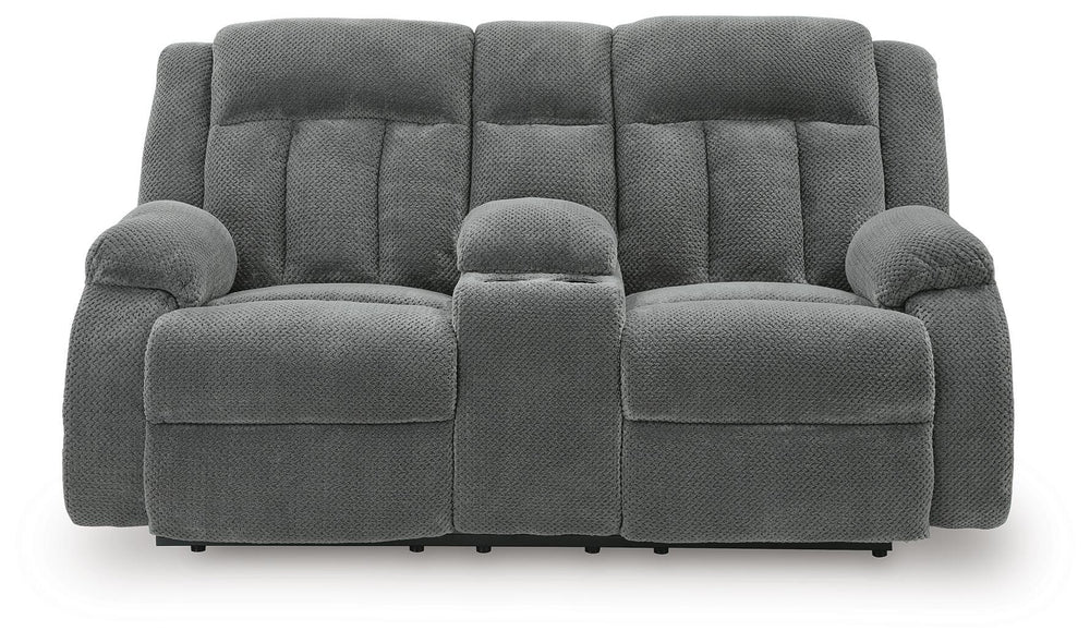 Observation Power Reclining Loveseat with Console - Dark Gray (4)
