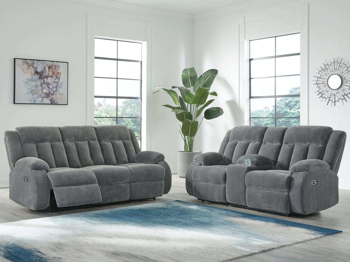 Observation Power Reclining Sofa and Power Recliner - Steel (2)